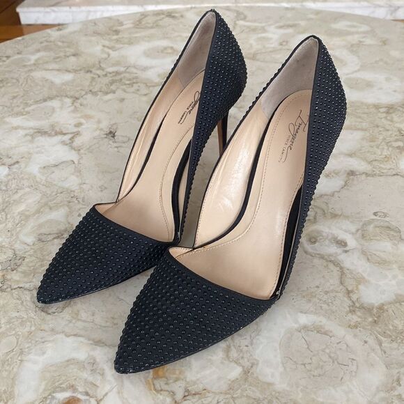 Imagine Vince Camuto Ossie Black Studded Stiletto Pumps - Picture 4 of 14